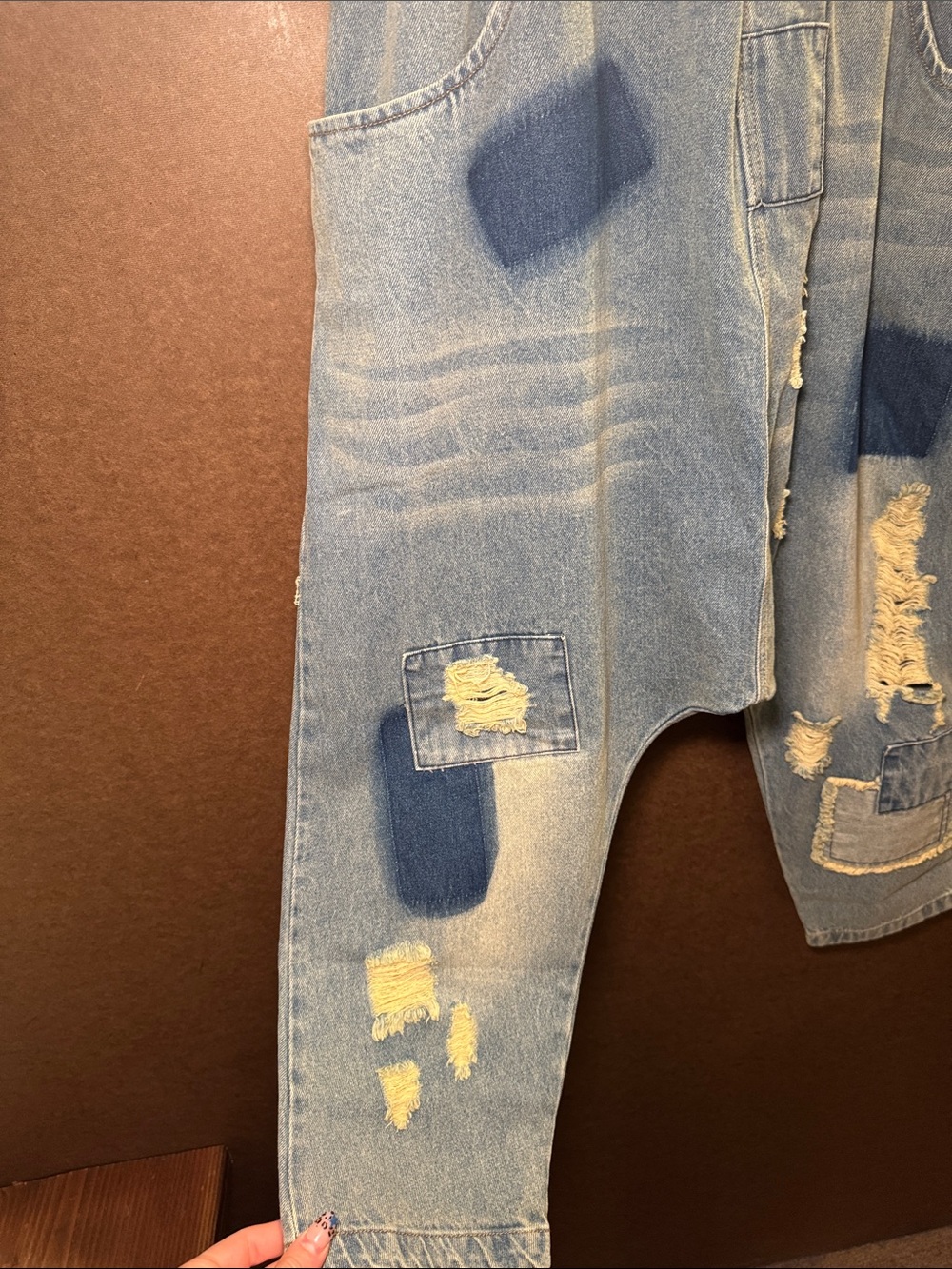 Jaded Gypsy Women’s Light Blue Distressed Patchwork Jeans - Picture 4 of 5